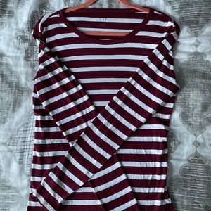 Gap Large Long Sleeve Stripe Red Shirt